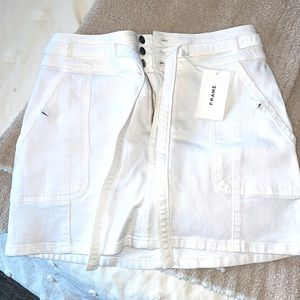 Frame white mini skirt size 27. Tags on